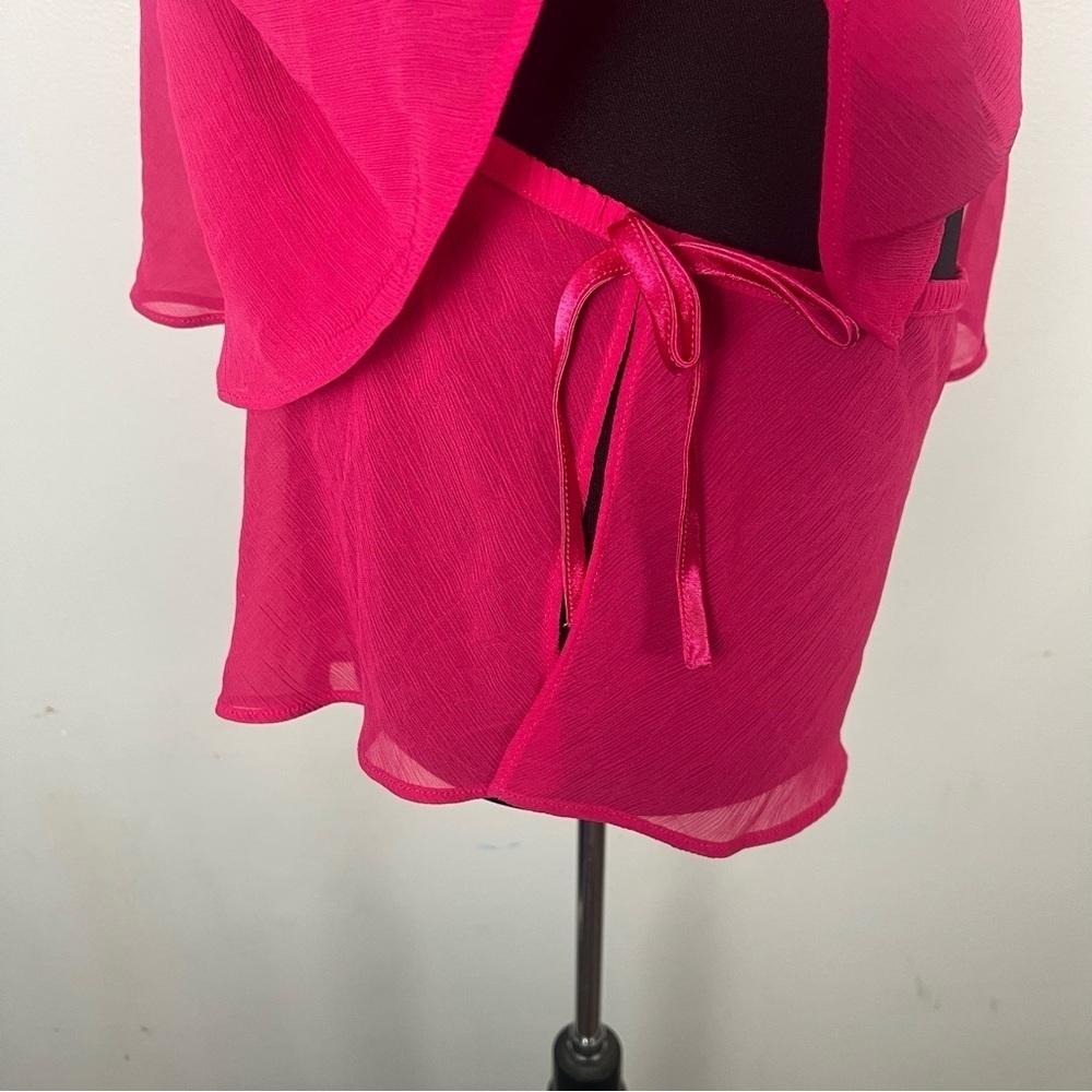 Y2K hot pink sheer two piece nightie set by Cabernet size x-large - Picture 8 of 8